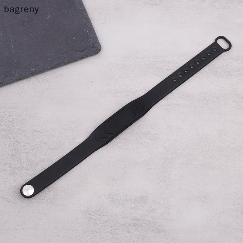 [bagreny] Pulseira RFID De Silicone Preto Puro Ajustável 125KHz/13.56MHz 14443A IC Chip À Prova D'água BR