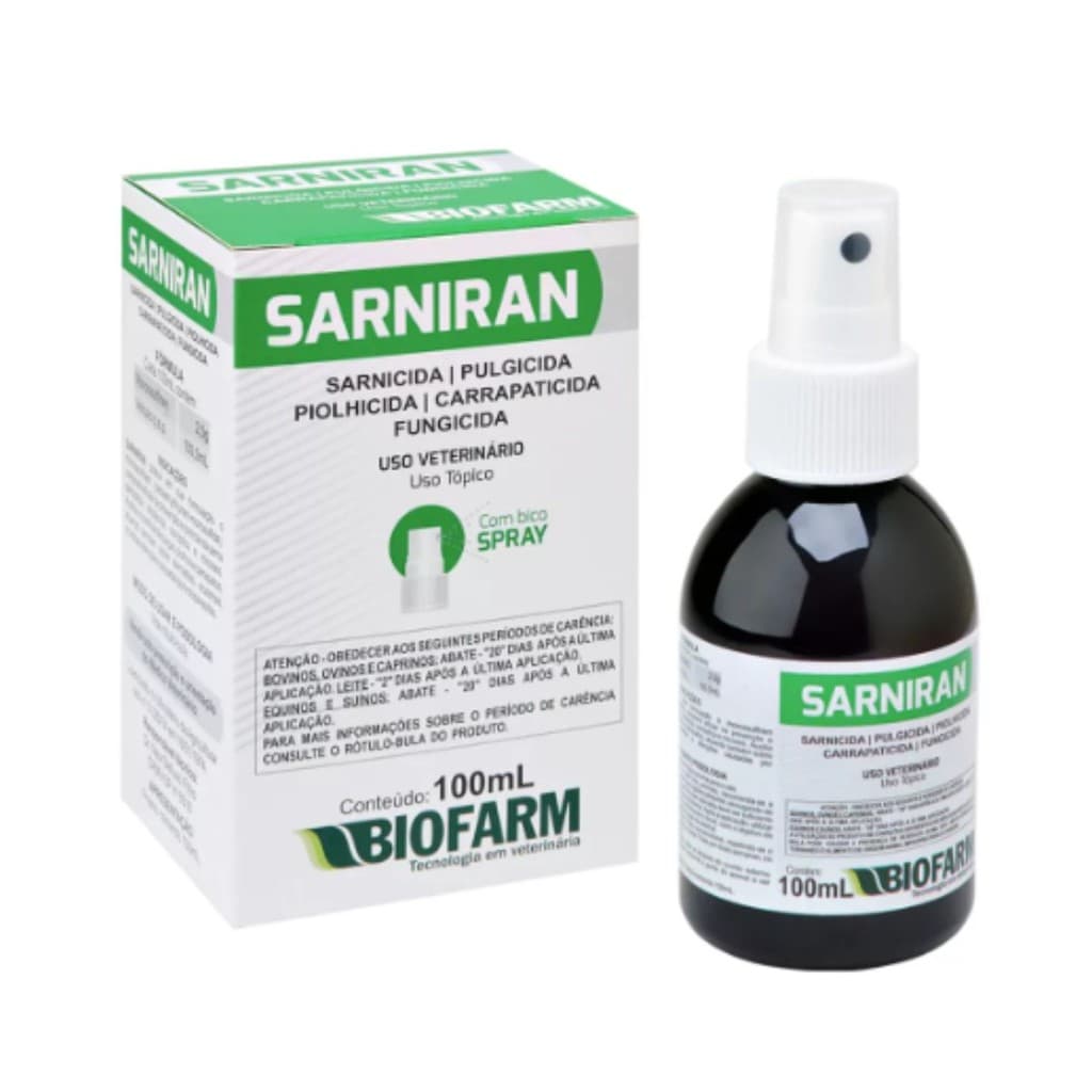 Remédio Para Sarna Sarniran Spray 100ml Para Tratar Sarna