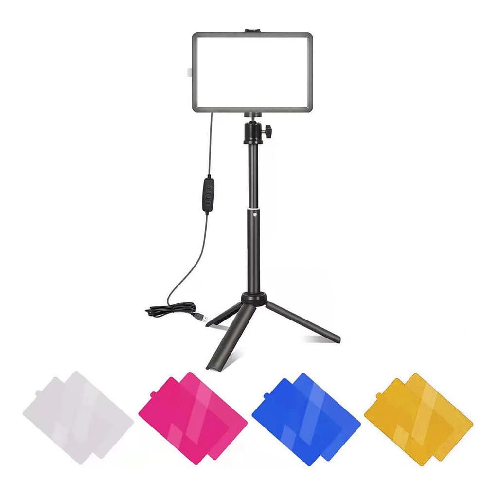 Luz De Led Para Fotos Vídeos Com Filtro Tripé Colorido