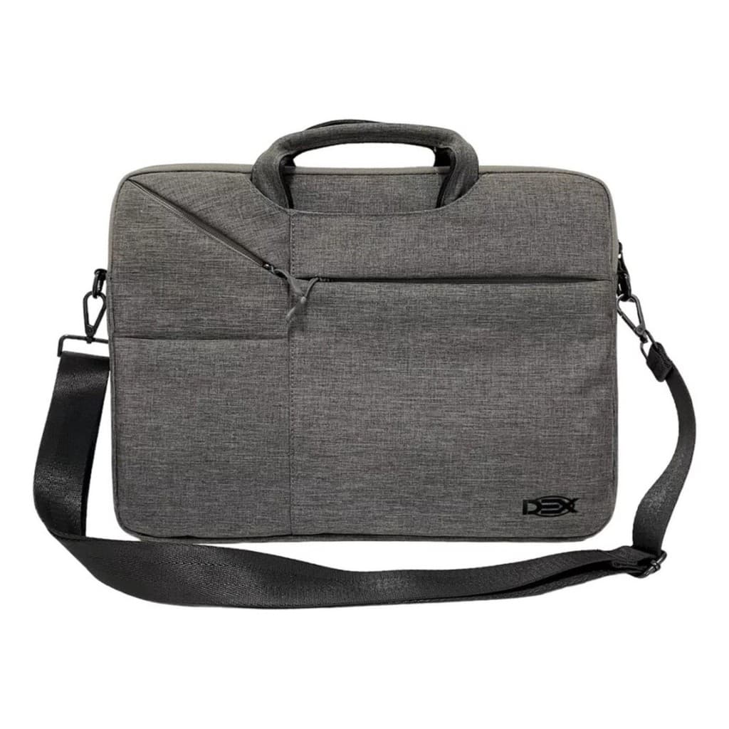 Bolsa Pasta Para Notebook Ultrabook 15,6" Polegadas Cinza Dex com Compartimentos e Alça Removível
