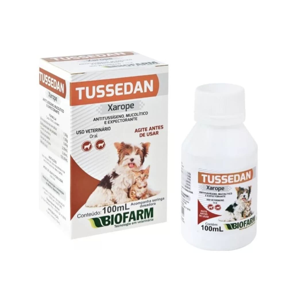 Tussedan Xarope Para tosse de Cães e Gatos 100ml Biofarm