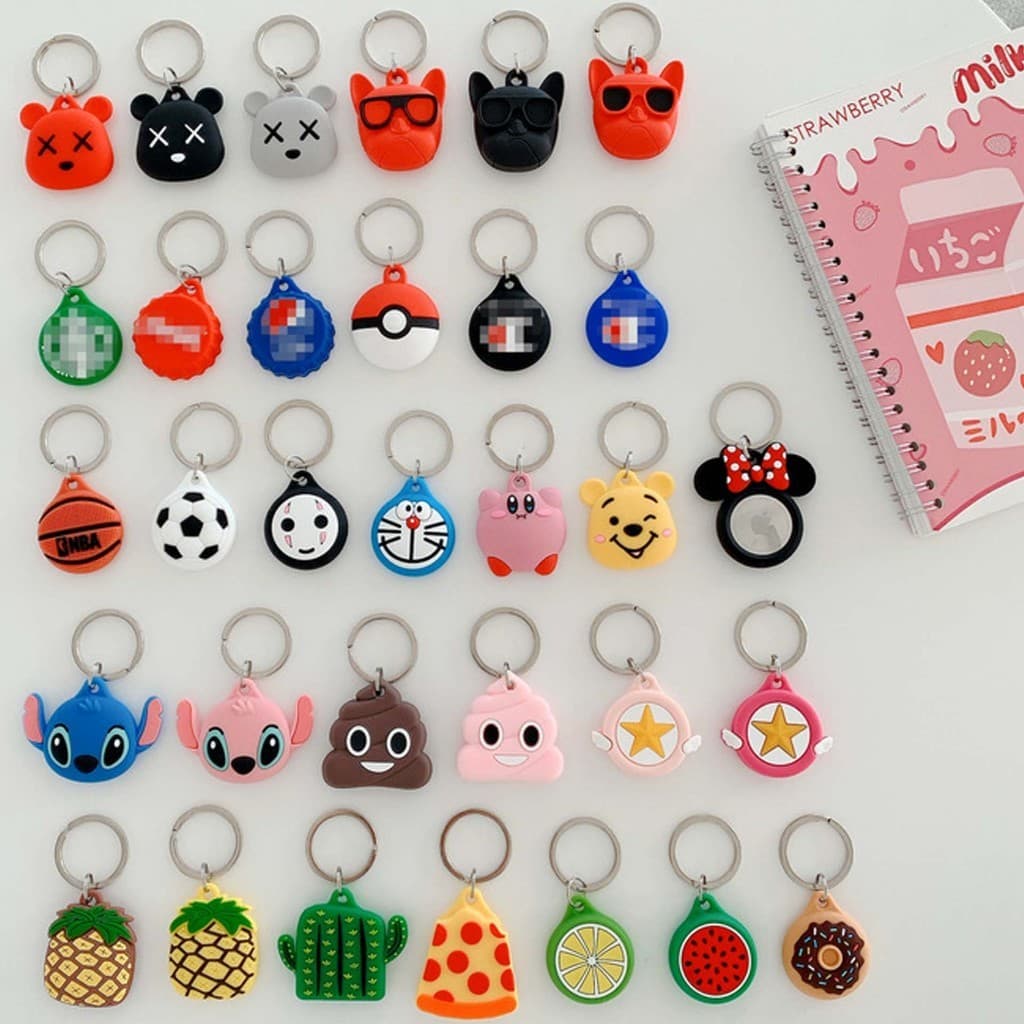 Capa de Silicone para Airtag, Capa Fofa para Airtags, À Prova D'Água e Anti-Queda, Capa de Chaveiro para Crianças para C