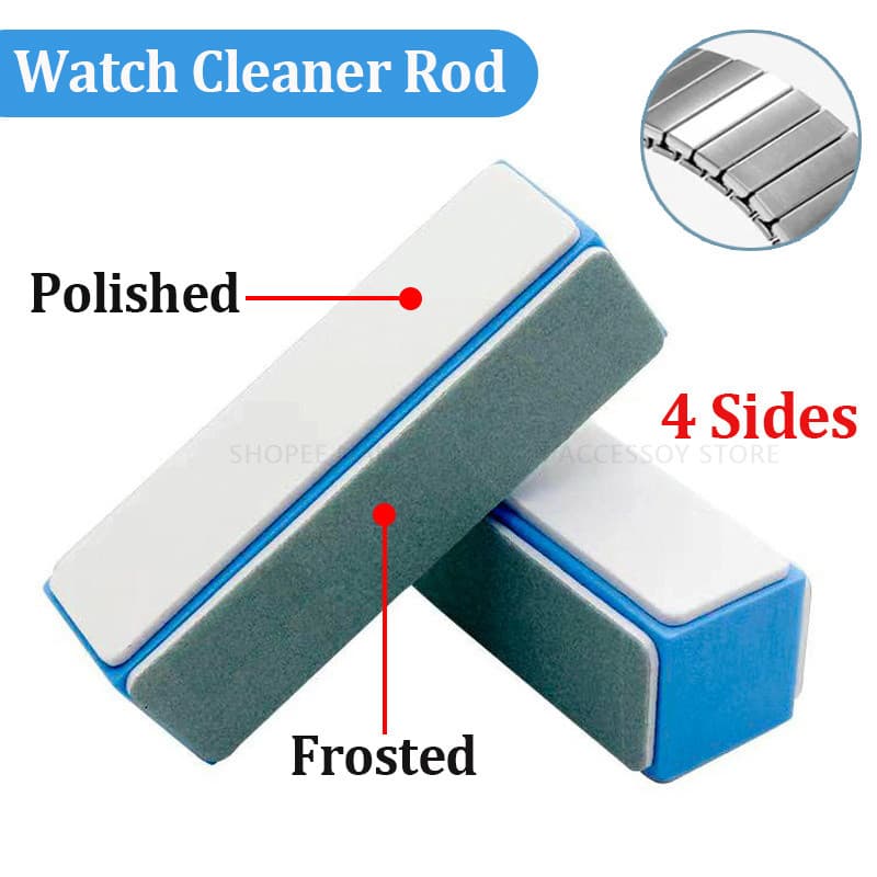 1/2/4pcs Haste De Limpeza De Relógio Esponja De Polimento De 4 Lados Lixar 4000/1000 Malha Pulseira De Aço Inoxidável Jo