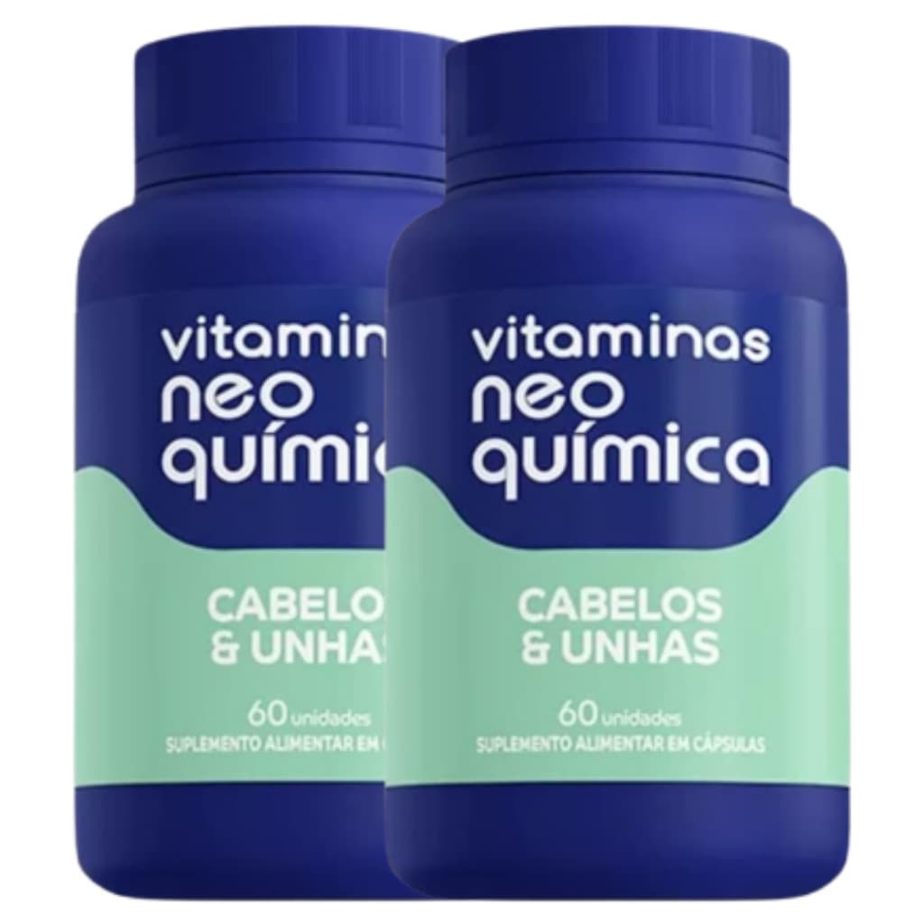 Kit 2 Cabelos Fortes e Unhas Resistentes com Neo Química – 60 Cápsulas