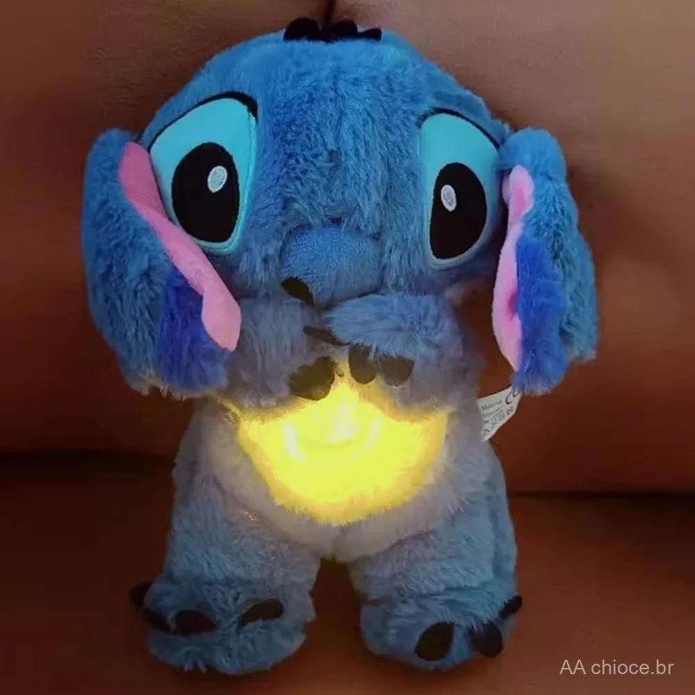 stitch de Pelúcia que Respira e Ajuda na Hora de Dormir-(stitch que Respira com Luzes e Sons Relaxantes