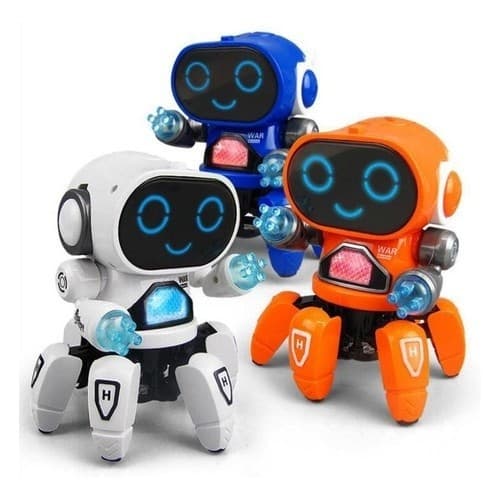 Robô Aranha Dançarino Com 6 Pernas + Luzes Em Led 4D Brinquedo Musical