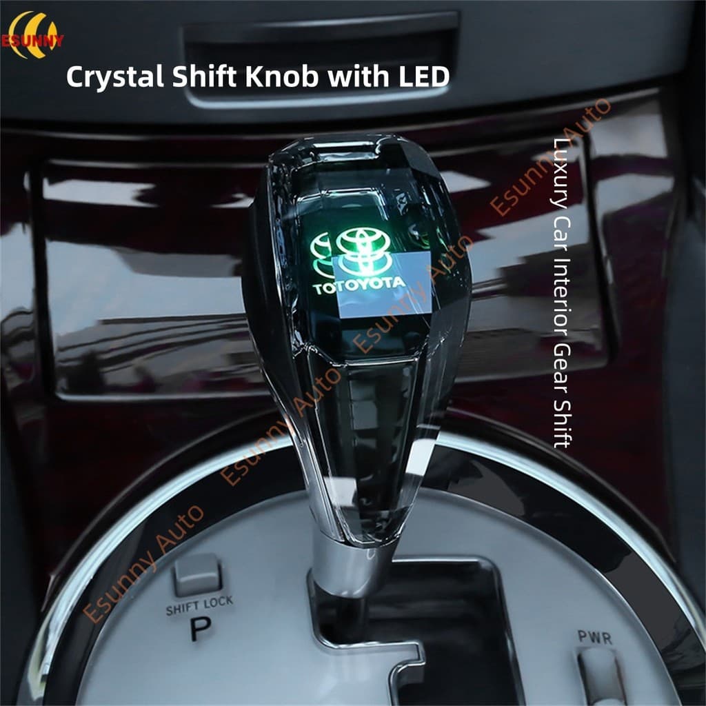 Botão De Mudança De Marcha De Cristal Com Luz LED Para Uma Ampla Gama De Marcas De Carros-Cabe Em Veículos De Transmissã
