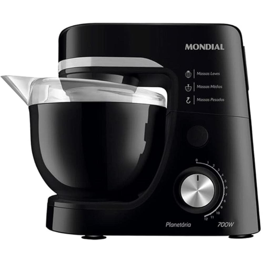 Batedeira Planetária Mondial 4,5L Preto 700W 220V - BP-03-B