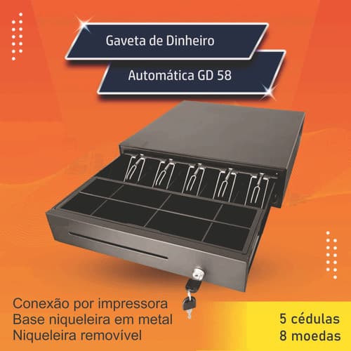 Gaveta De Dinheiro Automática E Manual Gd 58