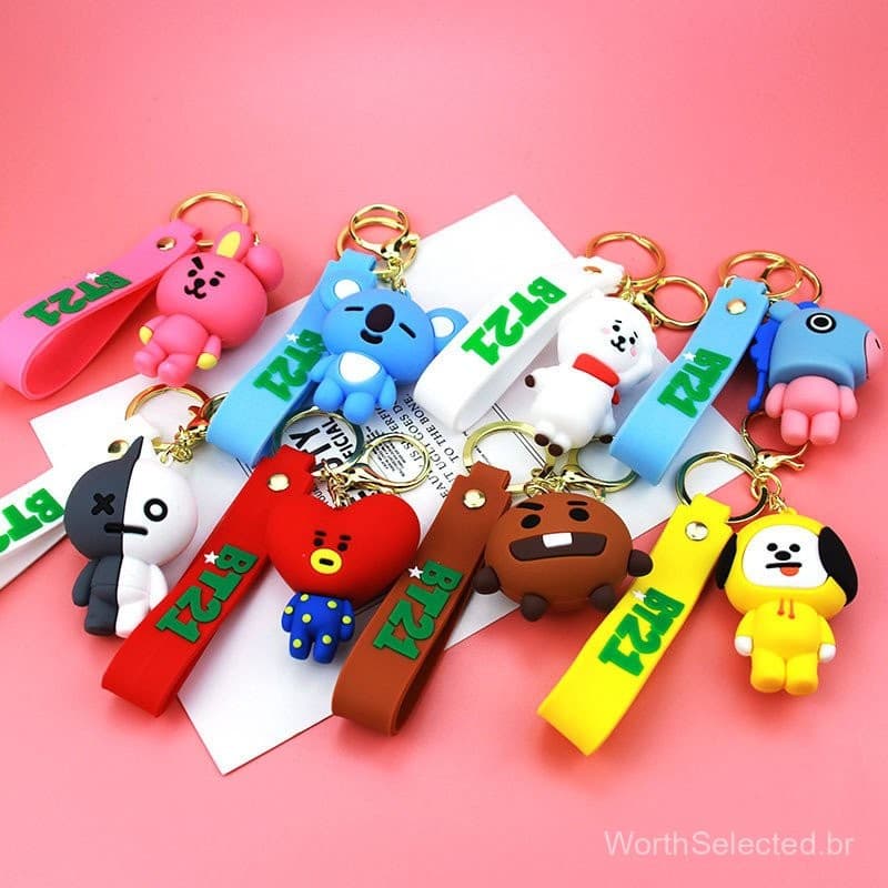 Bt21 Chaveiro Tártaro Pvc Acessórios Chaveiro Carro Pingente Novo Estilo