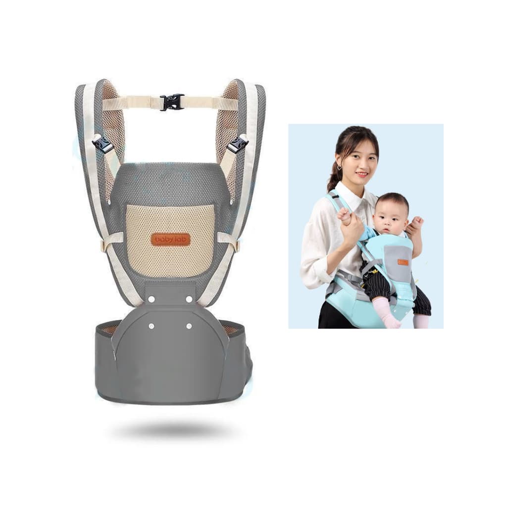 Portador Ergonômico Mochila De Bebê Bolsa Cinza Canguru 3 Em 1