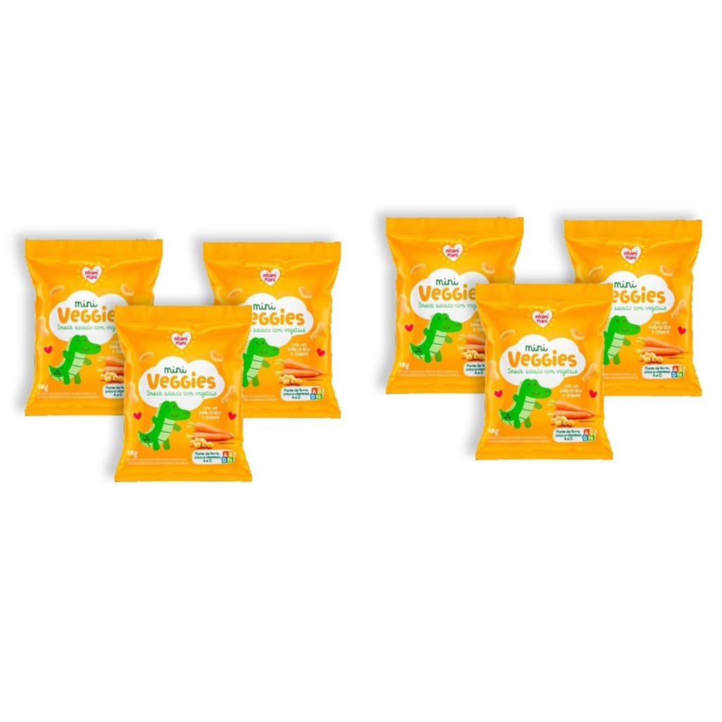 MINI VEGGIES GRÃO DE BICO E CENOURA 6x18g - NHAMI MAMI