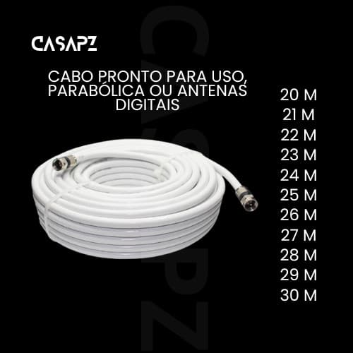 Cabo Coaxial Para TV Pronto Com Conexões Para Uso 20M 21M 22M 23M 24M 25M 26M 27M 28M 29M 30M