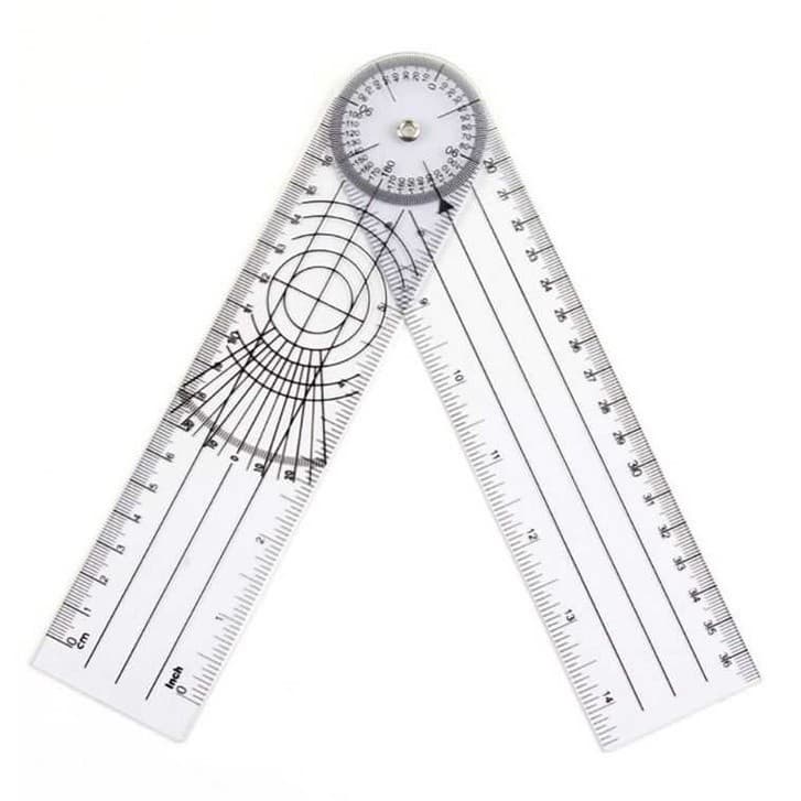 REGUA TIPO GONIOMETRO FISIOTERAPIA ARTICULAR 0-360 GRAUS