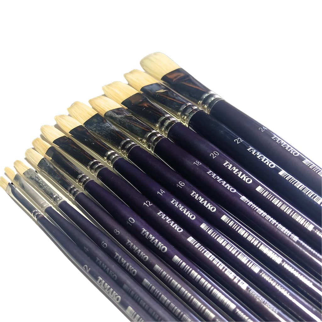 Kit De 12 Pincéis Para Pintura Óleo Acrílico Aquarela Guache Tecido e Artesanato