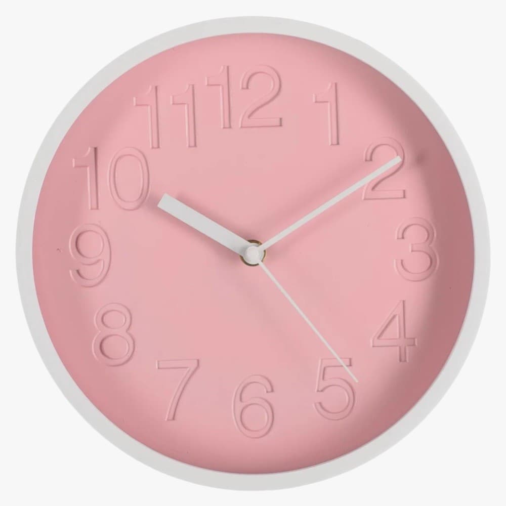 Relógio De Parede Decorativo Redondo Rosa - Wincy