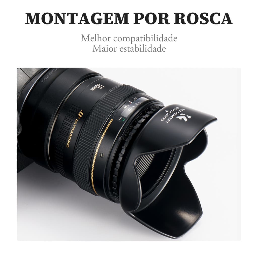 Capa Parasol Lente 58mm Camera Canon Sony Tipo Tulipa Pétala