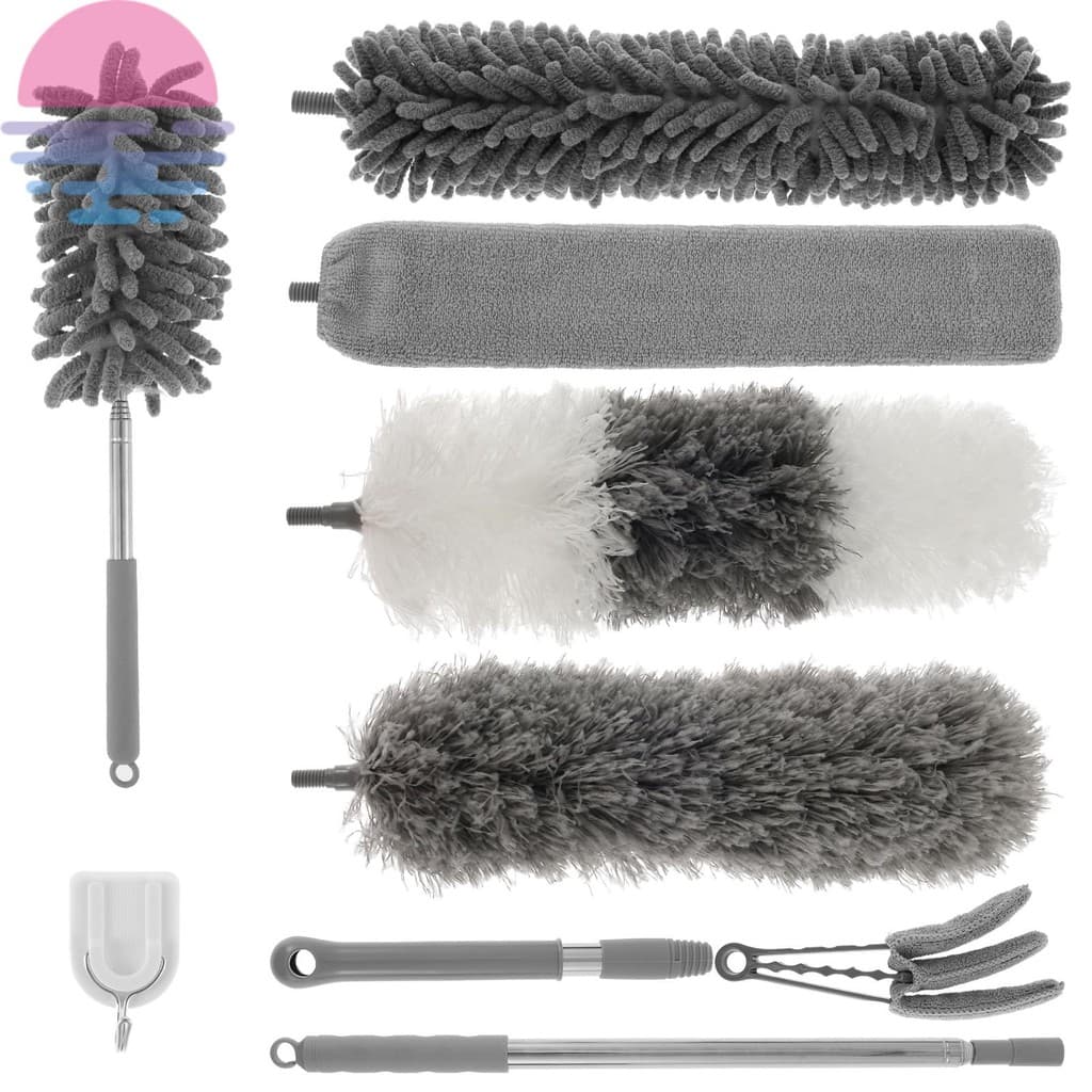 Espanadores Para Limpeza Espanador De Microfibra Macio Com Poste De Extensão Conjunto De Penas Dobrável Ventilador De Te