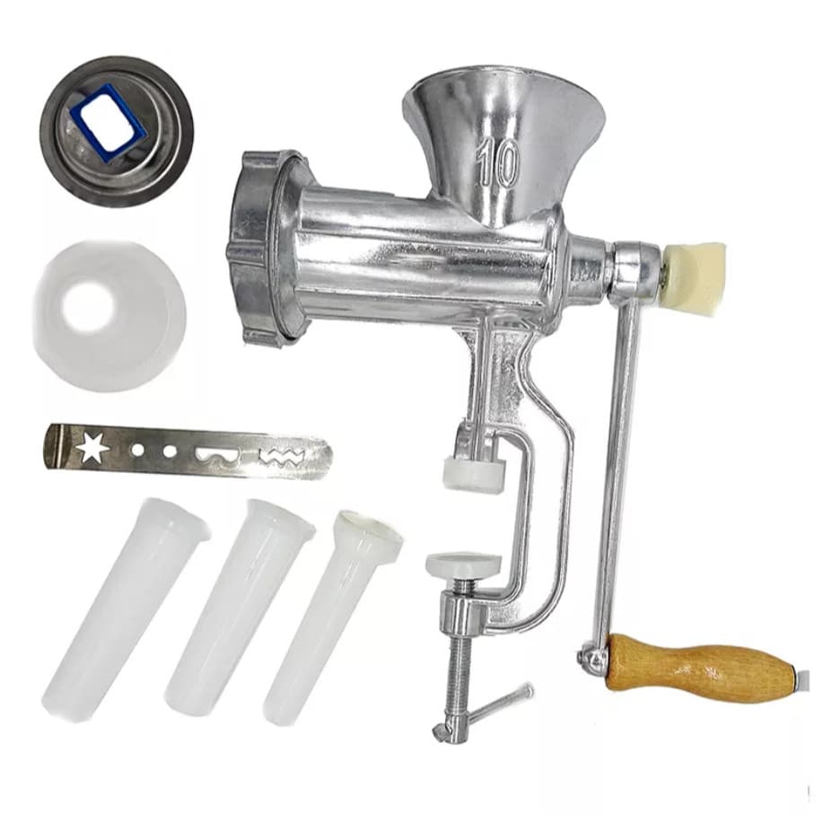 Moedor De Carne N 10 + Funil Para Fazer Linguiça Biscoito Manual Bestfer ATACADAO BAZZAR