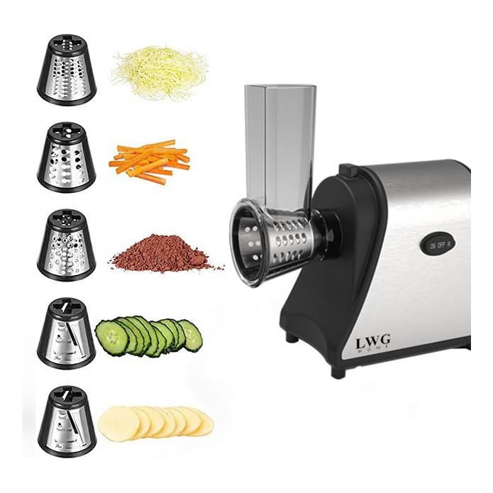 Cortador Elétrico 5 em 1 para Cozinha – Fatiador de Legumes e Vegetais 110V/220V Cinza