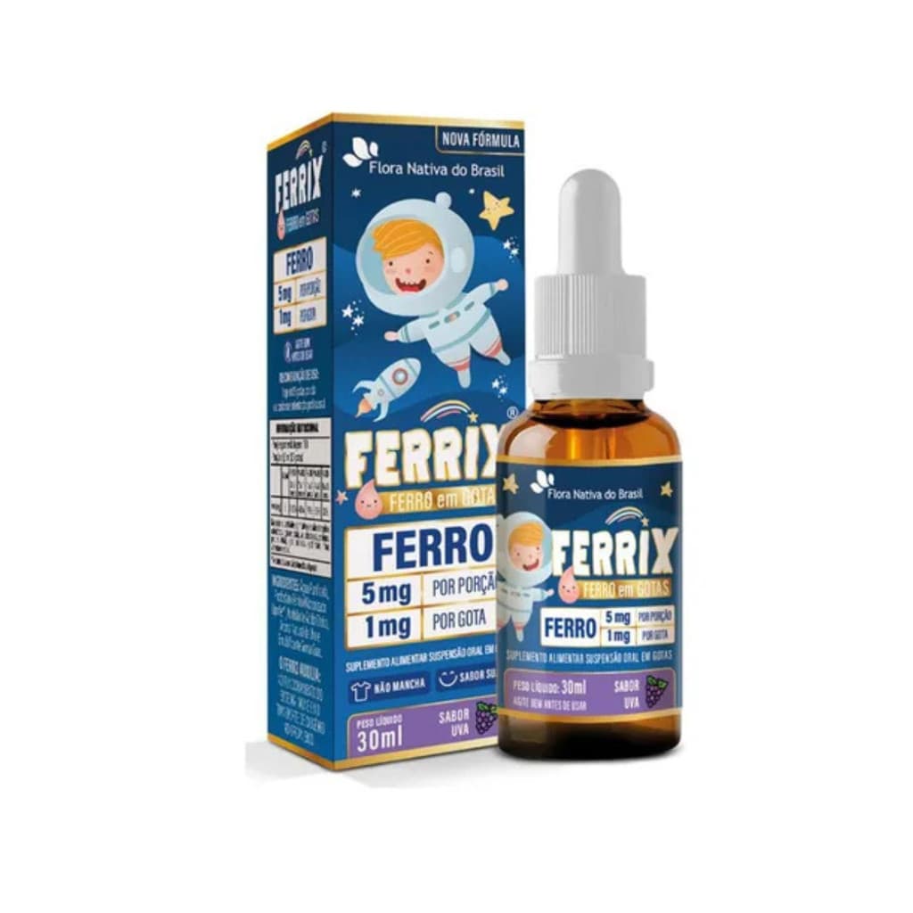 Ferrix Kids Ferro Infantil (Ferro 5mg/porcao) Sabor Uva 30ml - Flora Nativa