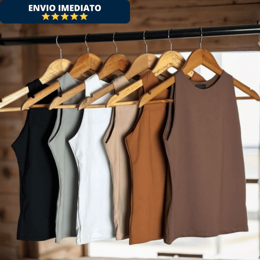 Regata Blusinha Feminina Suplex Duplo Básica Elegante Blogueira Tendencia