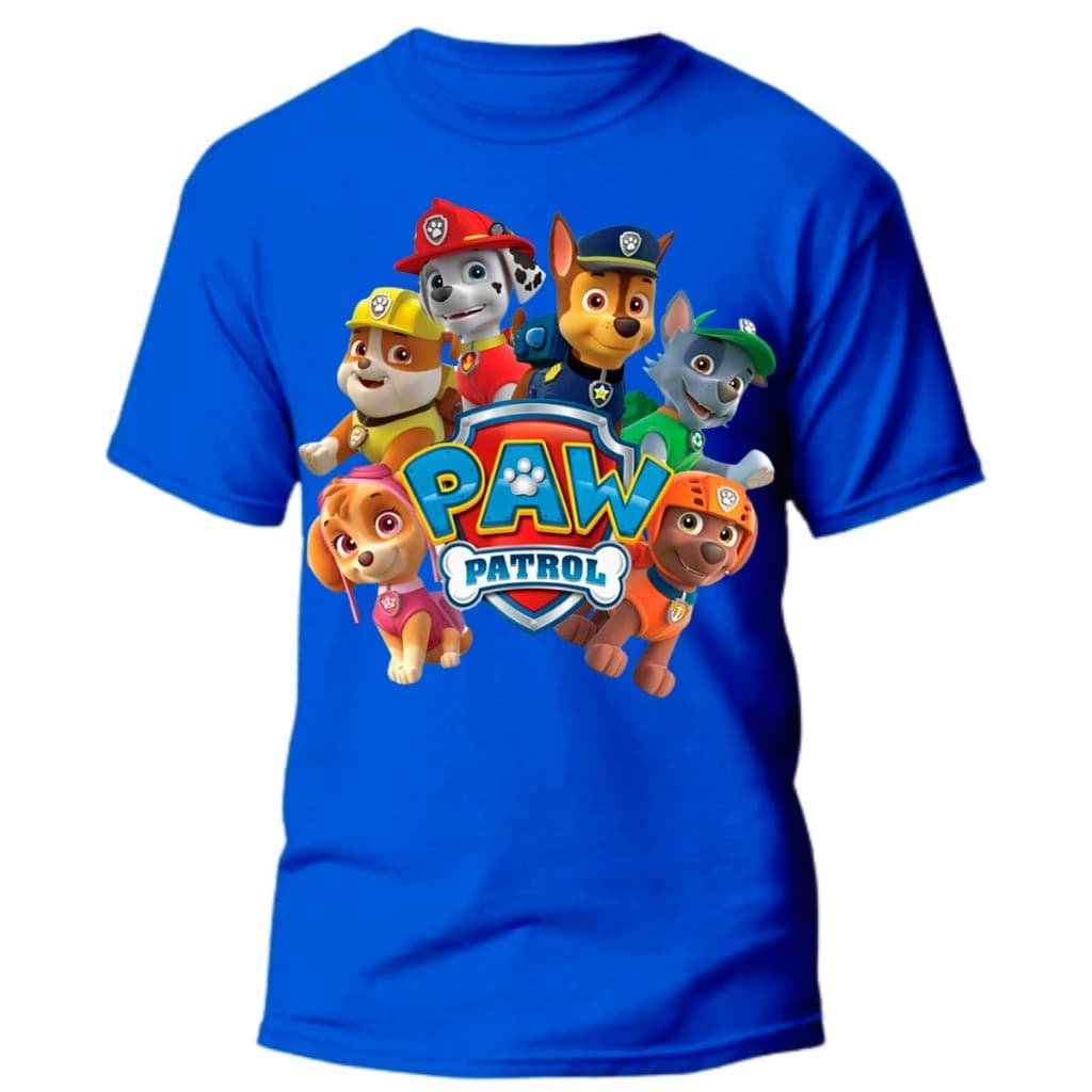 Camiseta Infantil Patrullha Canina do 2 ao 16 Infantil Camisa 100% Algodão