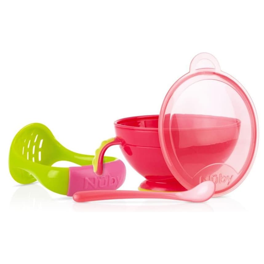 Preparador de Papinhas Com Amassador E Colher Vermelho Nuby