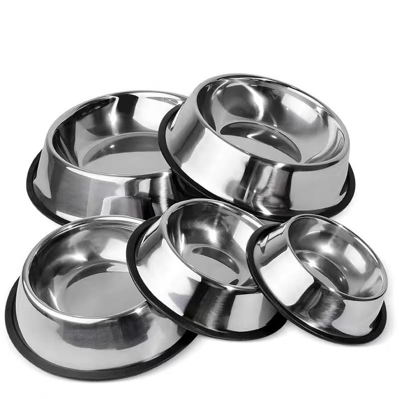 Comedouro e Bebedouro Inox Antiderrapante Para Cães e Gatos - Resistente e Ideal Para Pets de Todos os Potes - WYL