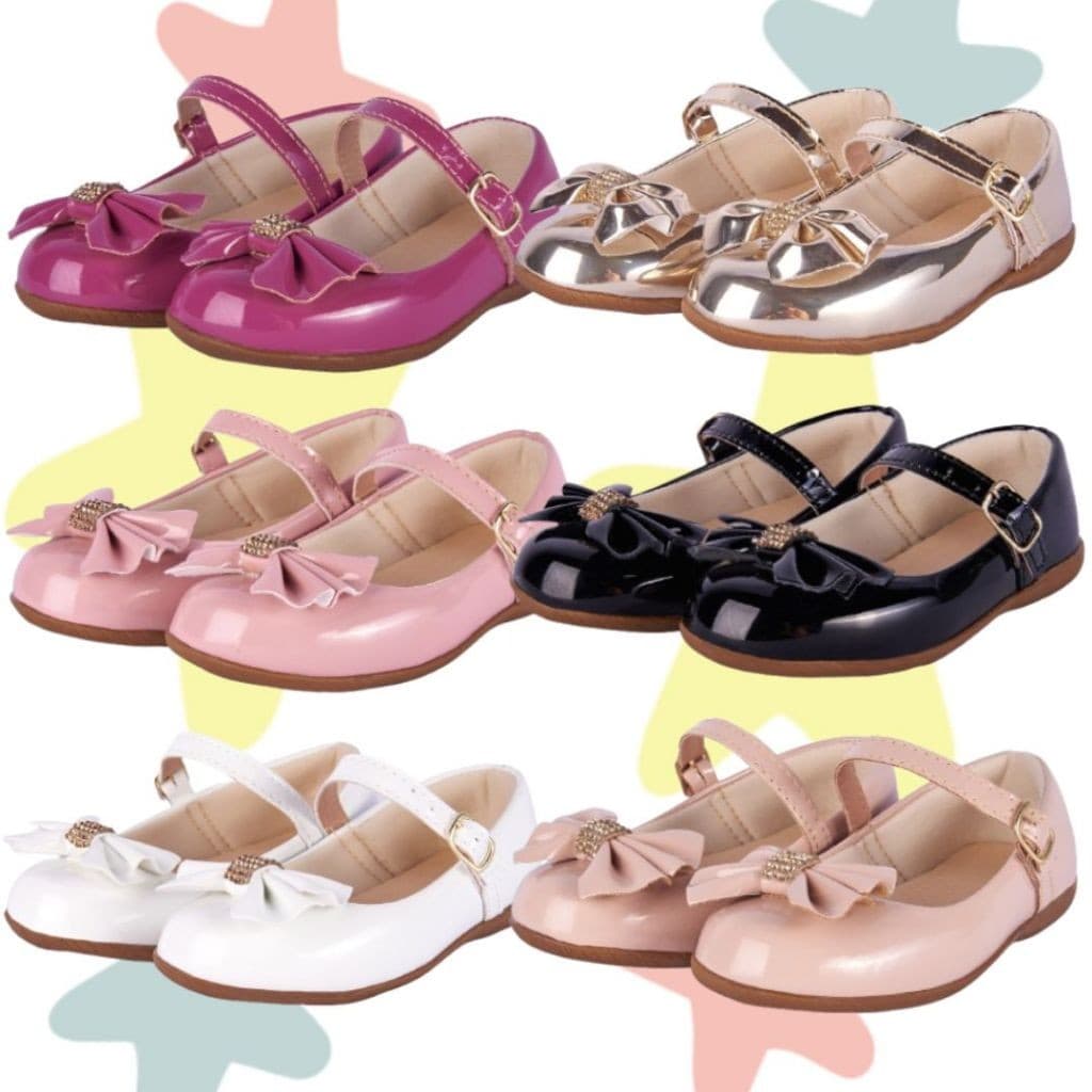Sapatilha Infantil Menina Boneca Conforto Criança Laço Dama de Honra Batizado Festa Social