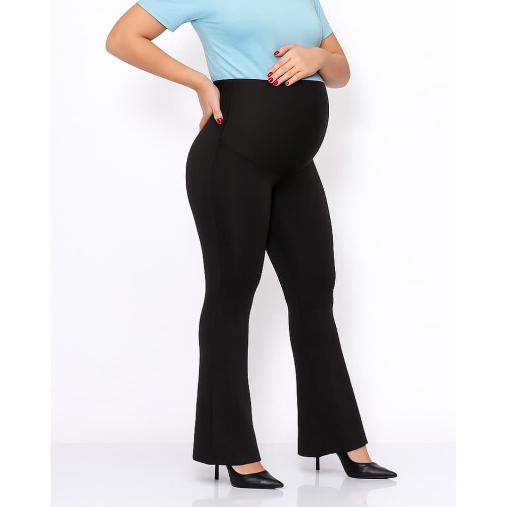 Maternidade Legging Flare Gestante Cós Alto Calça Sustenta Barriga