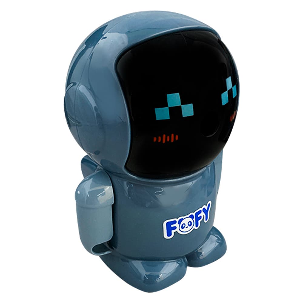 Apontador Robô Fofy Manivela Coletor 3d Papelaria Ff4002 Cor Azul