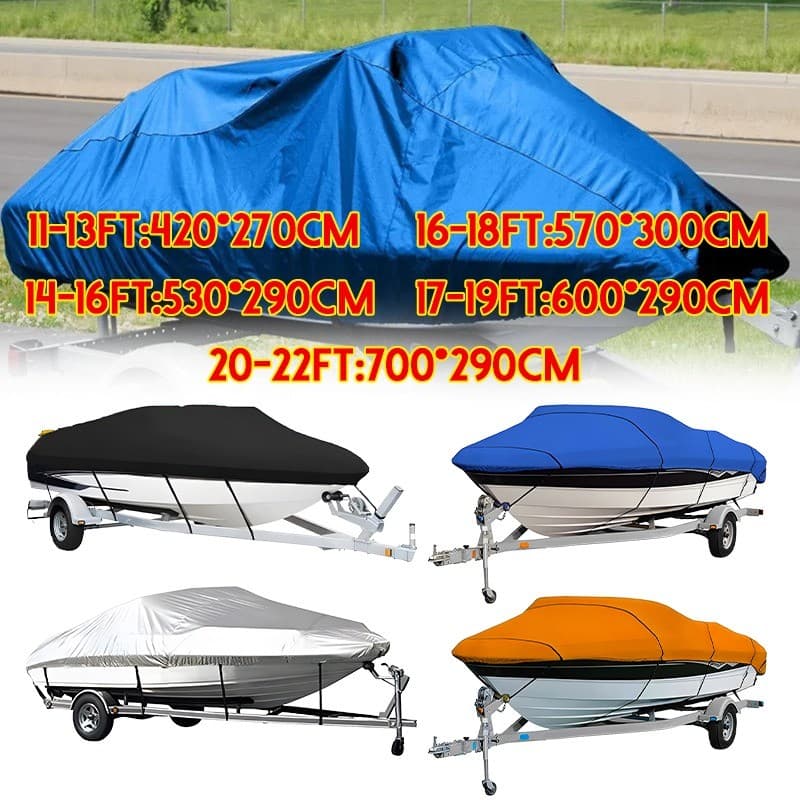 3.36-6.70m Capa De Barco Iate Proteção Ao Ar Livre À Prova Dwaterproof Água Prata Reflexivo Tecido Oxford Anti-Esmagamen