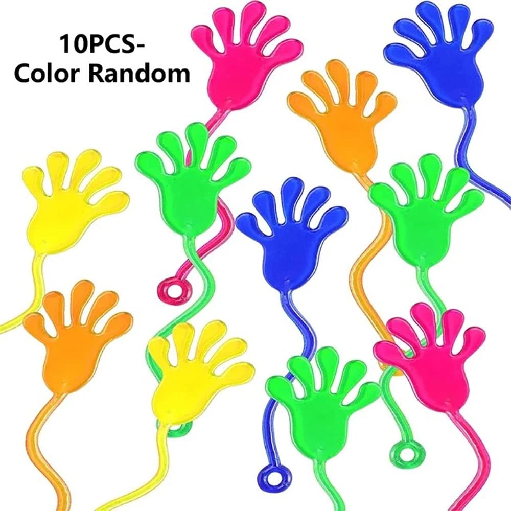 Kit 12 Mão Pegajosa Gruda na Parede Silicone Slime Brinquedo