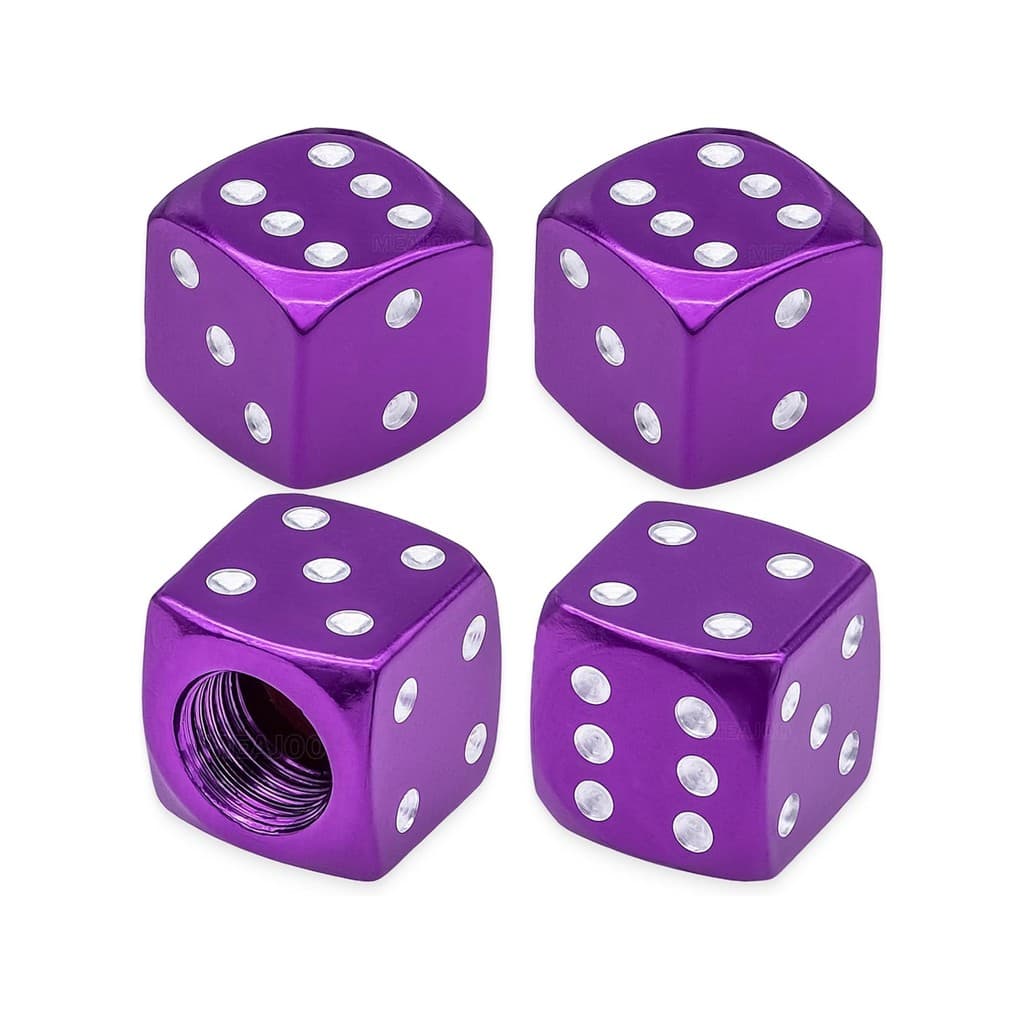 2/4 Pcs Tampas Da Haste Válvula Do Pneu Estilo Dados , Universais À Prova De Poeira De Liga De Alumínio Para Carros , SU