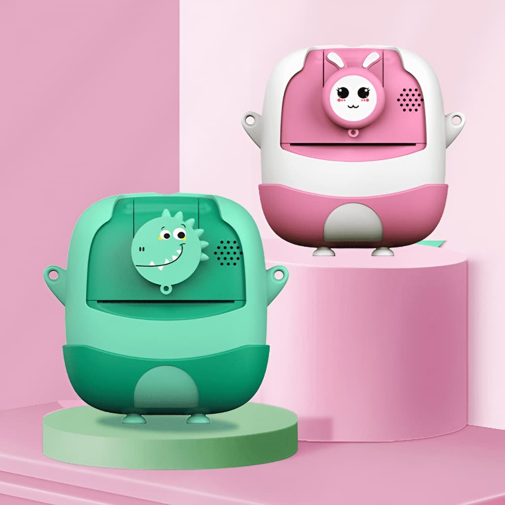 Câmera  Instantânea para Crianças, 24MP, Rotação de 180°,  Câmera Digital Recargável e Impressão