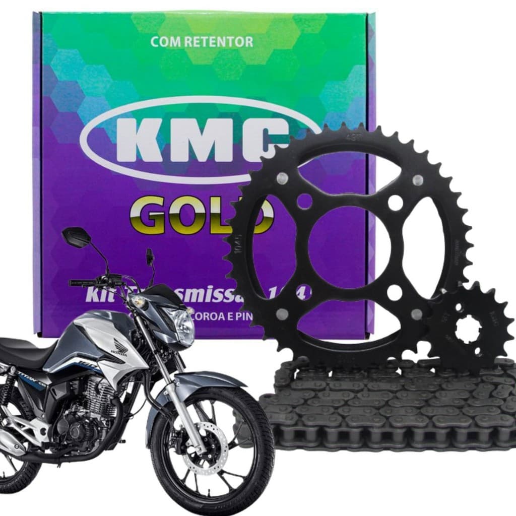 Kit Relação Cg Titan Fan 160 2016 C/ Retentor Original Kmc