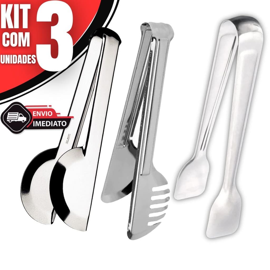 Kit 3 Pegadores de Cozinha em Inox | Universal, Massa, Frios e Gelo - Alta Qualidade