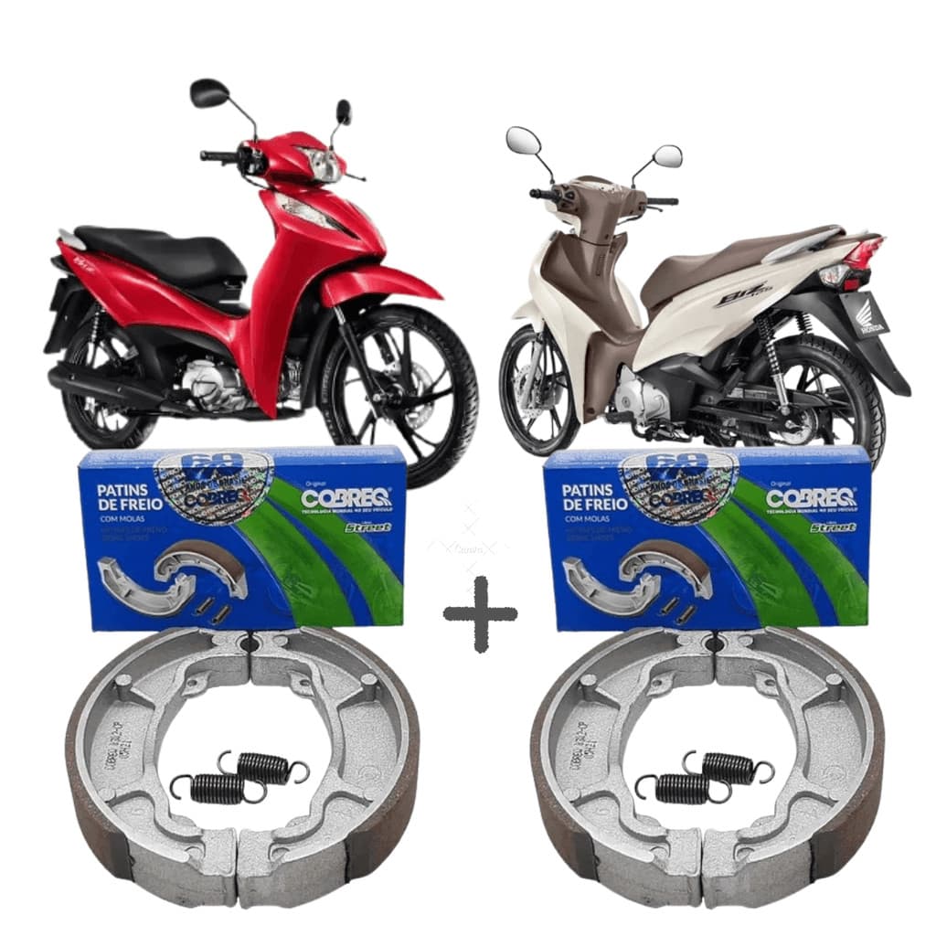 Kit Lona de Freio Dianteira e Traseira COBREQ – Honda Biz 125 100+ (2002 em diante)
