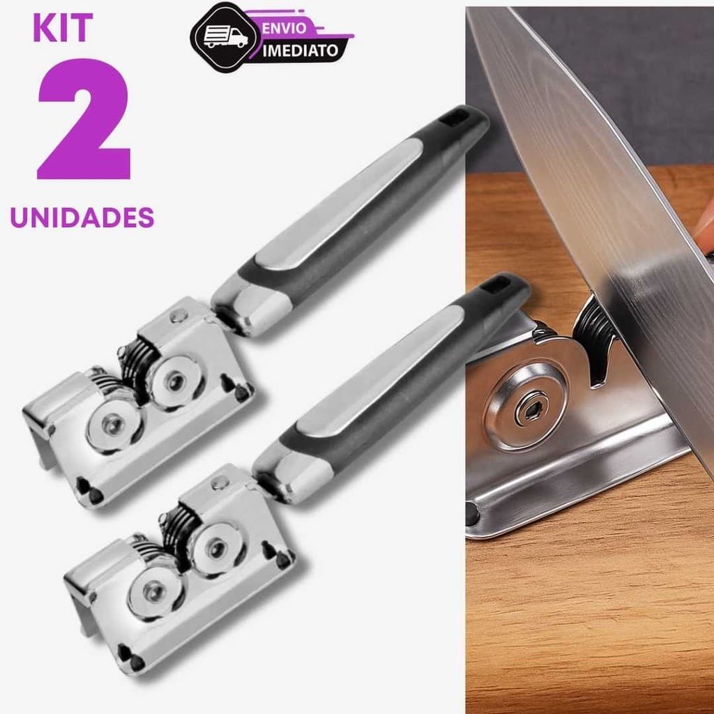 Combo 2 Afiadores de Facas Aço Inox 18,5cm Amolador Econômico Profissional Açougue Cozinha Carne