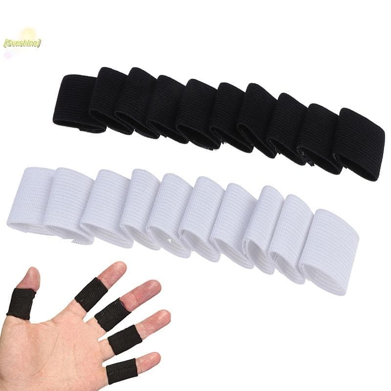 [] 10 Pcs Manga De Dedo Esportes Basquete Suporte Envoltório Protetor Elástico Brace Guard [Novo]
