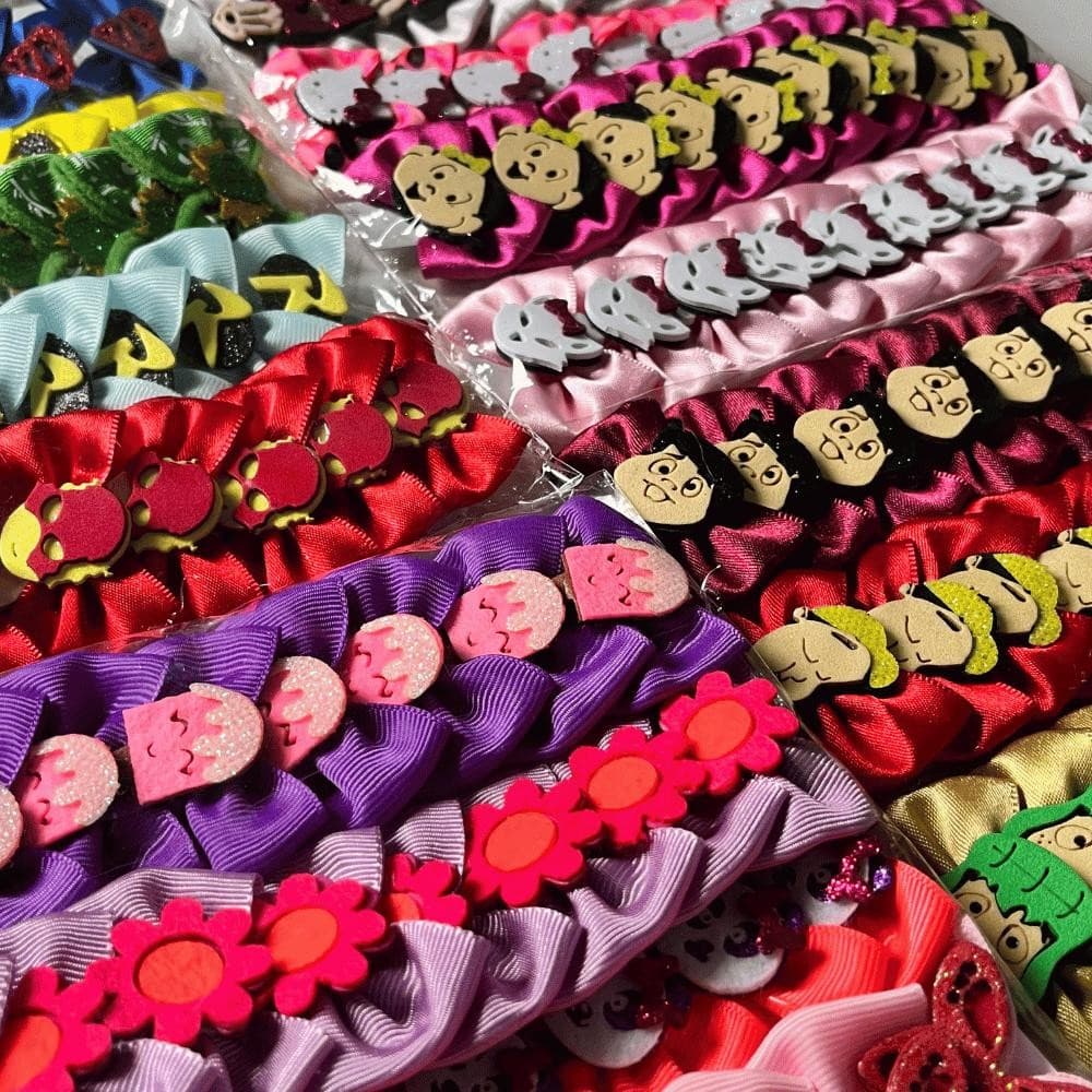Laços Pet Premium 80 Unidades Tamanho Grande Escolha o Seu Carnaval, Chaves, Heróis, Disney Glitter