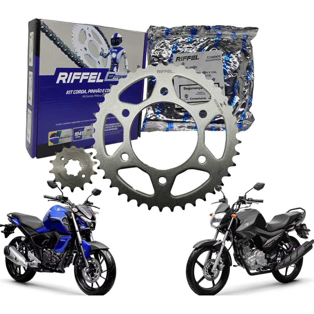 Kit Relação Transmissão Fazer Factor 150 2014 A 2024 Riffel