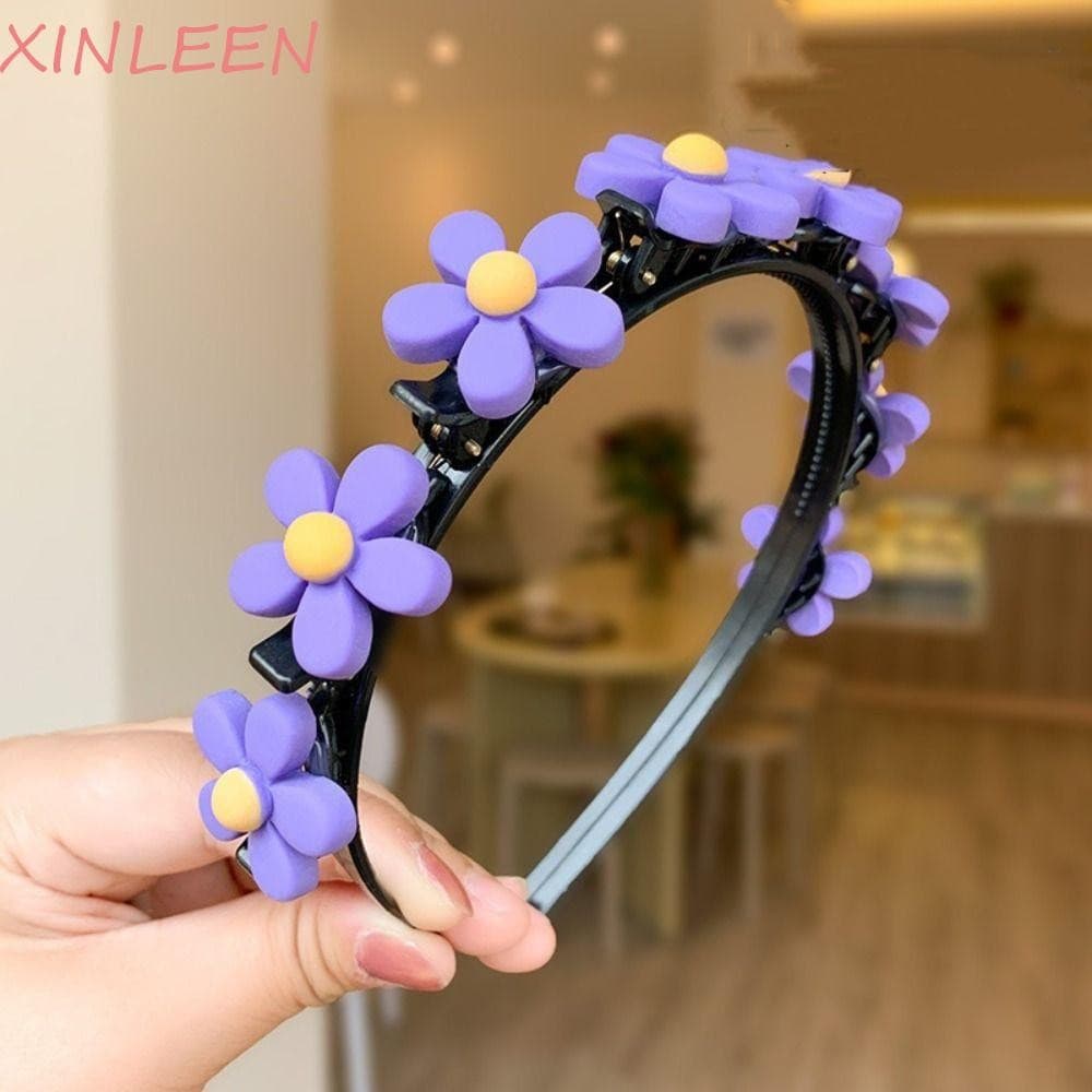XINLEEN Faixa De Cabelo Com Franja Dupla , Argola Ondulada Infantil De Princesa Coreana , Cabeça Trançada Para Dentes In