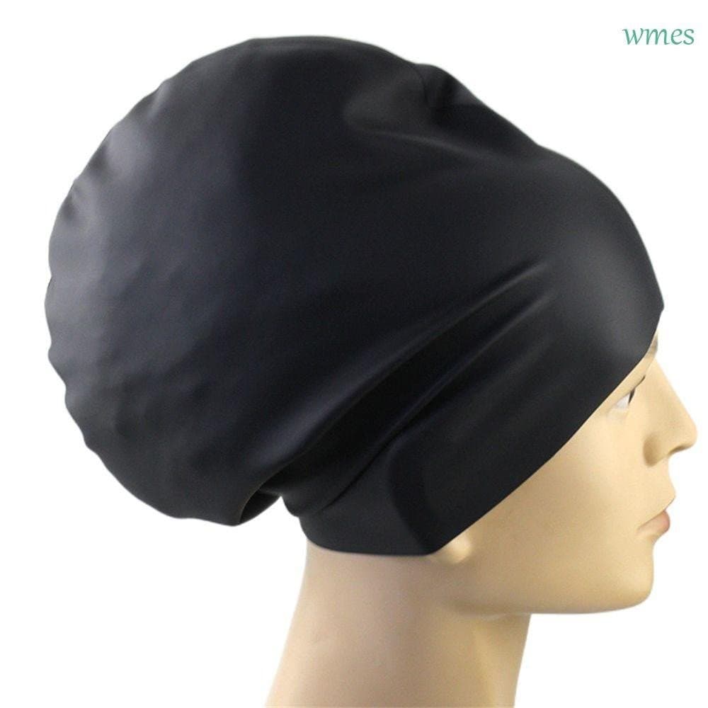 WMES1 Tampas De Natação Pretas Alto Elástico Extra Grande Para Dreadlocks Tranças Boné De Piscina De Cabelo Longo