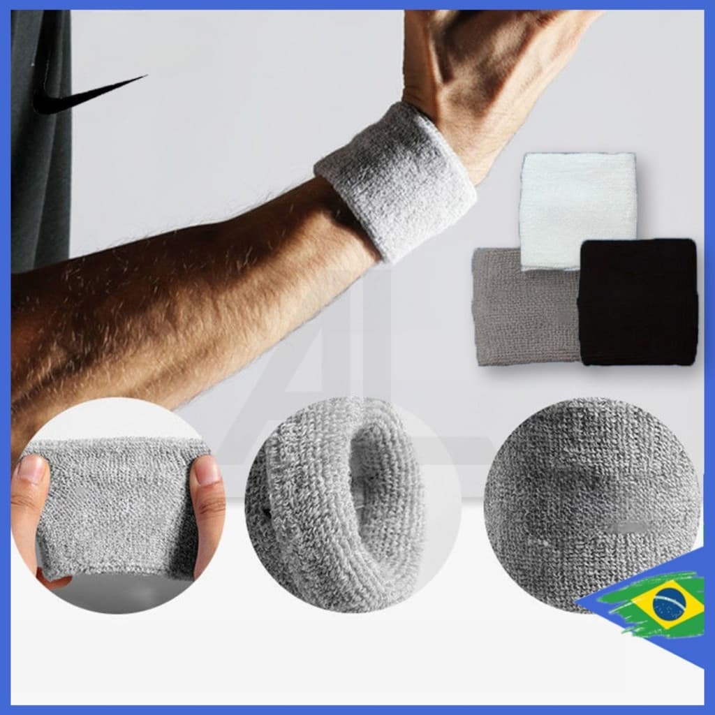 Munhequeira Faixa de Pulso Esportivo Tecido Atoalhado