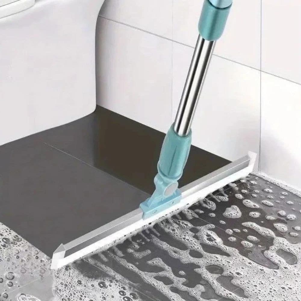 Rodo de Silicone Multiuso 2 em 1 – Vassoura e Limpador de Vidros para Uso Seco e Molhado