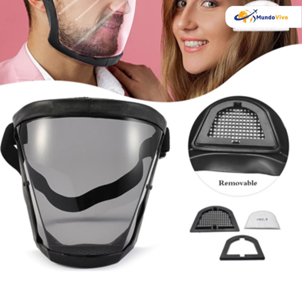 Máscara para Construção: Película Facial Transparente com Filtro PM2.5 e Impermeável