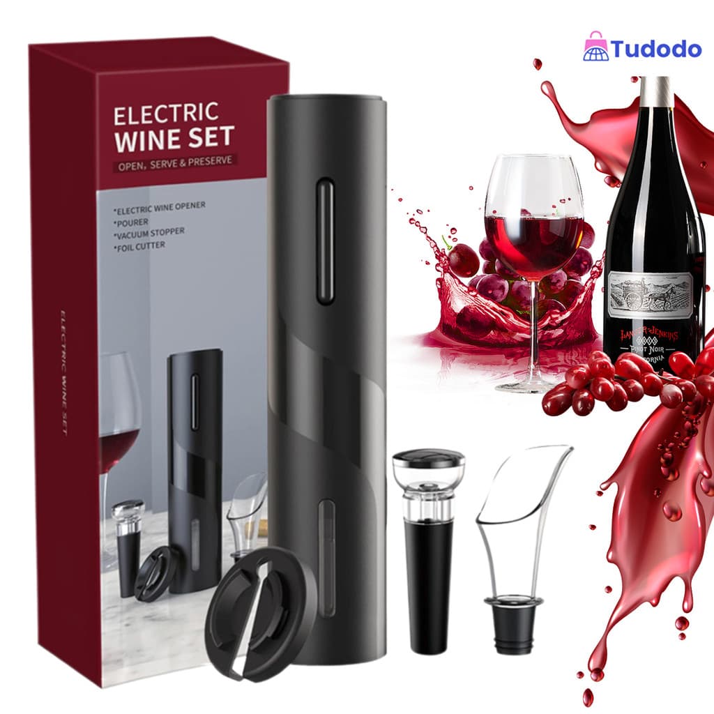 Abridor De Vinho Automático Elétrico Saca Rolha A Pilha Presente Moderno Para Casa