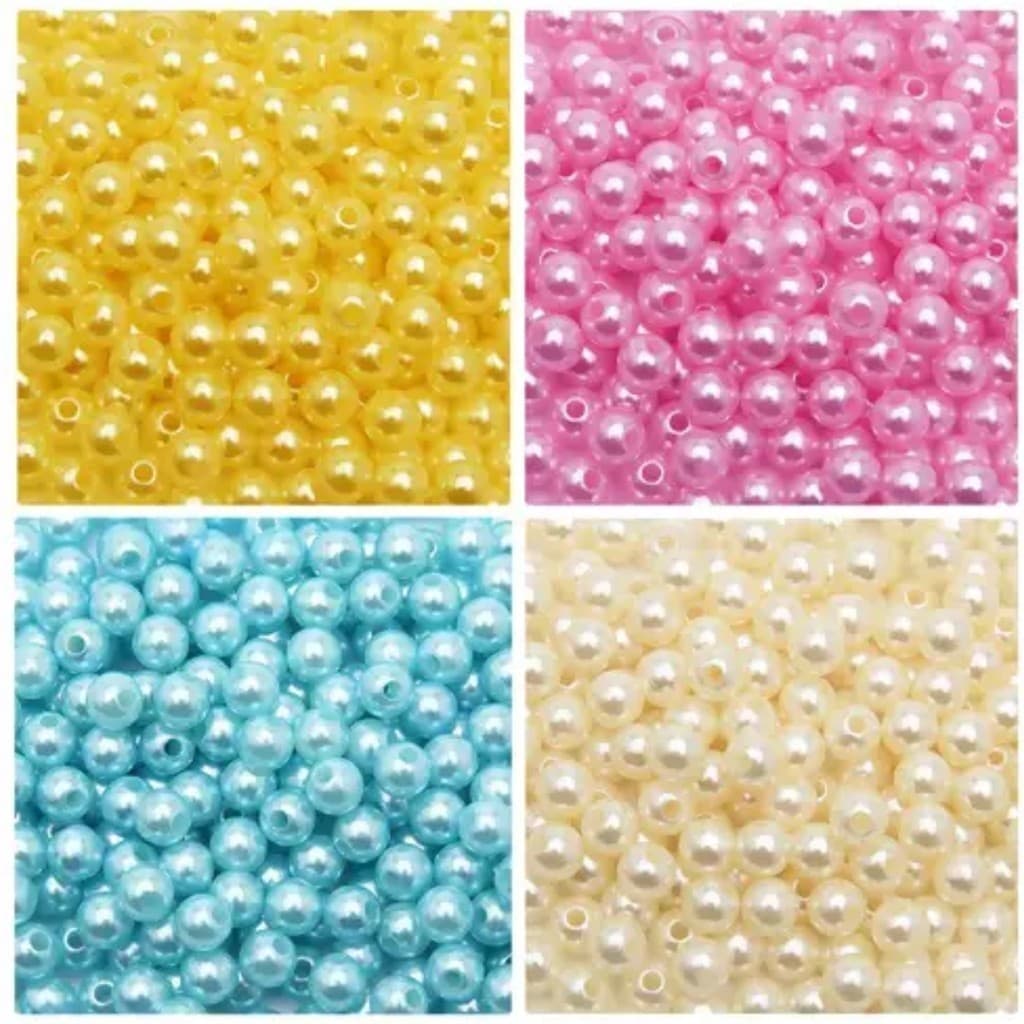 Perola Abs 6 mm 200 / 500  peças Não Descasca Furo Passante